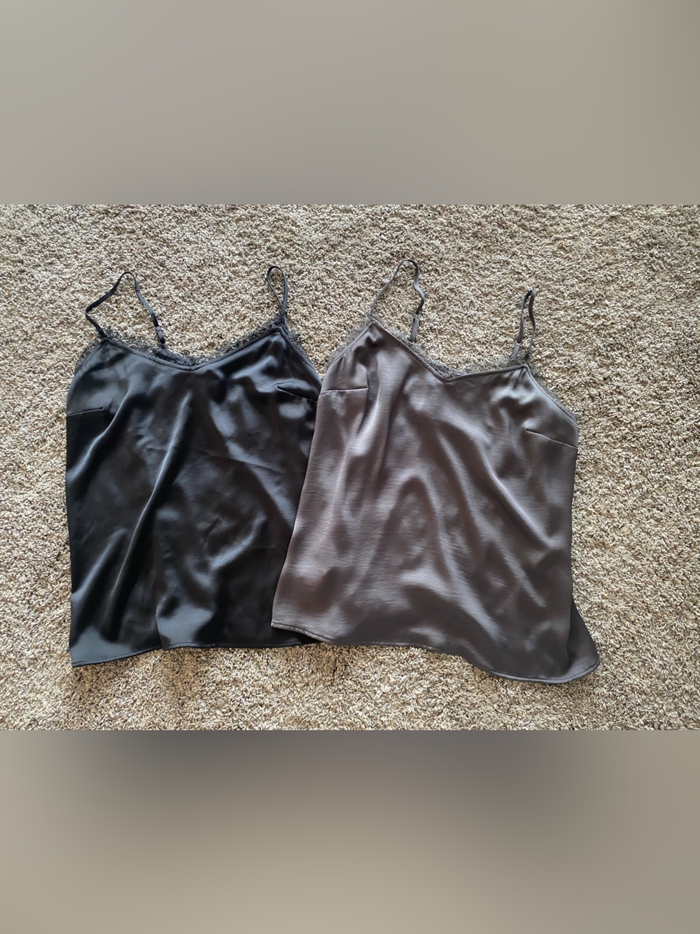 Accepting offers- Lane Bryant Lace Trim Camisoles - Black and Gray
